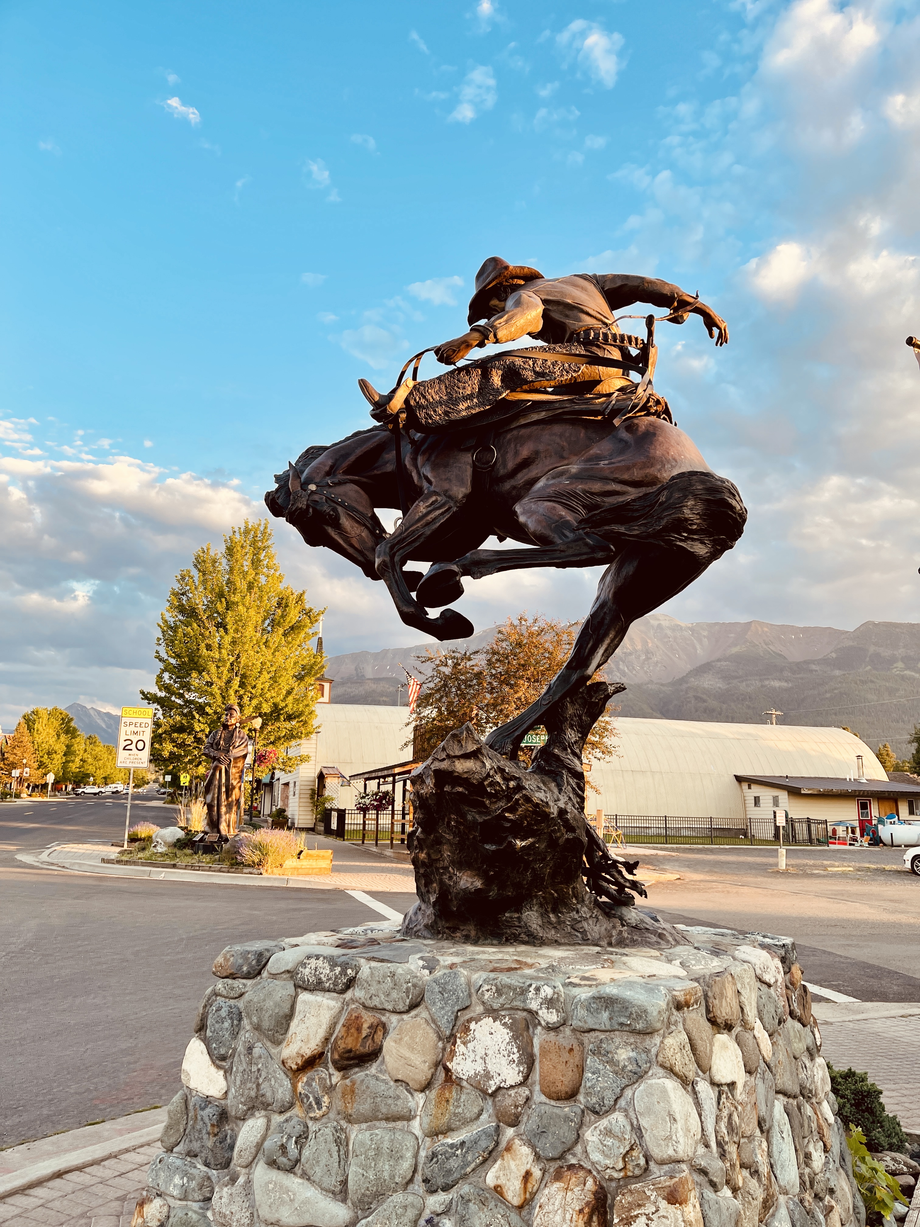 Bronze statue in Joseph, Oregon, 2022